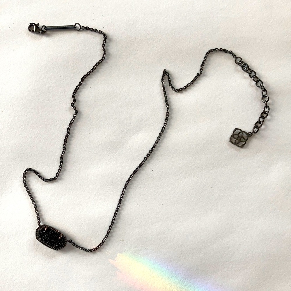 Sold! Kendra Scott Black Drusy Elisa. Gunmetal